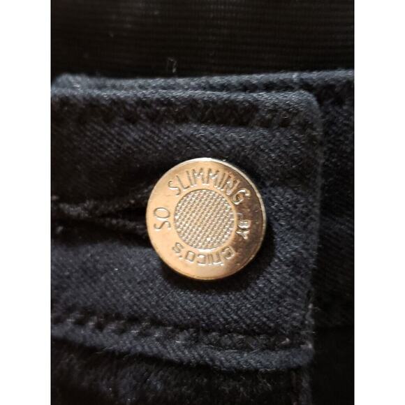 Chico's So Slimming Pants Women's Black Cotton Pockets Flat Front Skinny Leg M - Picture 4 of 11